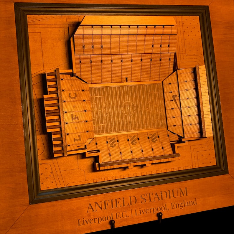 Liverpool FC Anfield Stadium Cut Wooden Stadium Replica | 3D Layered ...