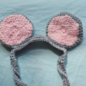 CROCHET PATTERN - mouse ears adjustable headband crochet pattern pdf, easy beginners tutorial