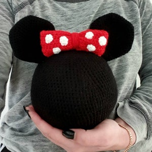 Big Minnie mouse crochet amigurumi pattern, easy beginners tutorial, PDF file