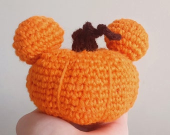 Crochet Pumpkin Mickey Pattern – Beginners Fall Decor (PDF file)