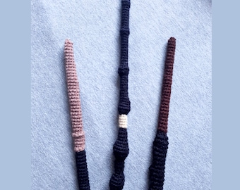 Baguettes magiques au crochet, 3 baguettes au crochet, ensemble de modèles pdf, tutoriel facile pour débutants, éléments de cosplay ou de costume