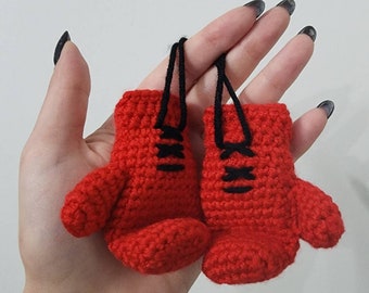 Knockout Crochet Gloves Pattern: Punch Up Your Style with Handmade Boxing Gloves! Keychain,ornament,car decor,beginners tutorial,PDF file