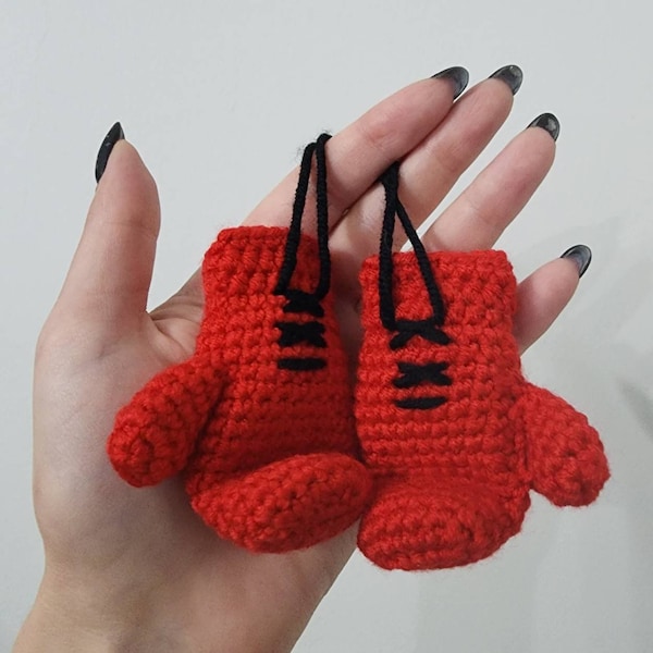 Knockout Crochet Gloves Pattern: Punch Up Your Style with Handmade Boxing Gloves! Keychain,ornament,car decor,beginners tutorial,PDF file