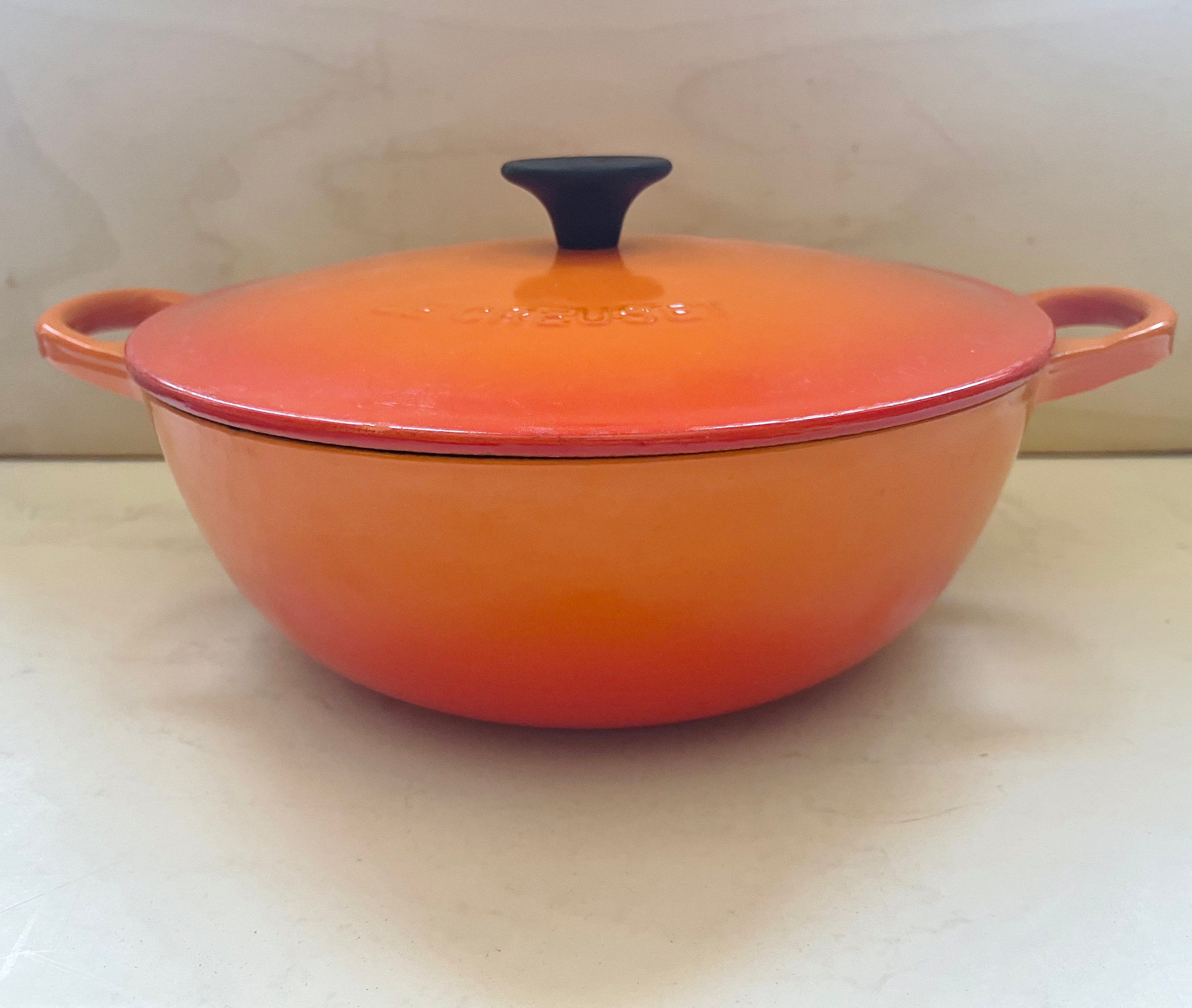 Le Creuset WHITE Mini #14 Cast Iron Cocotte Dutch Oven Made in France ~~NO  LID~~