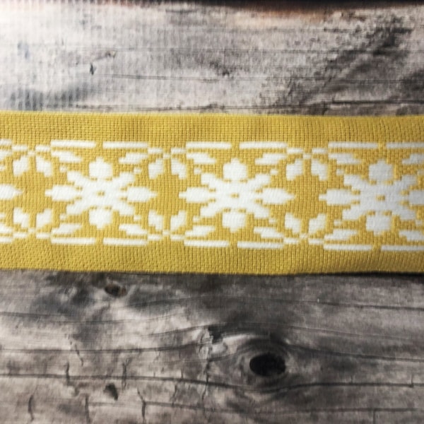 Scandinavian or Slavic Folk Art Wide Ribbon Trim Yellow