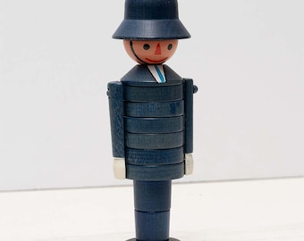 Vintage Stackable Wood Police Toy 1970's Czechoslovakia
