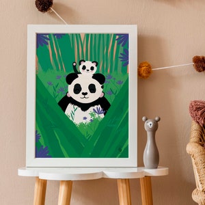 Cartel "Pandas" habitación para niños Ilustración infantil Cartel del bebé Cartel de la pared del dormitorio Regalo para niños Decoración Cartel de los animales