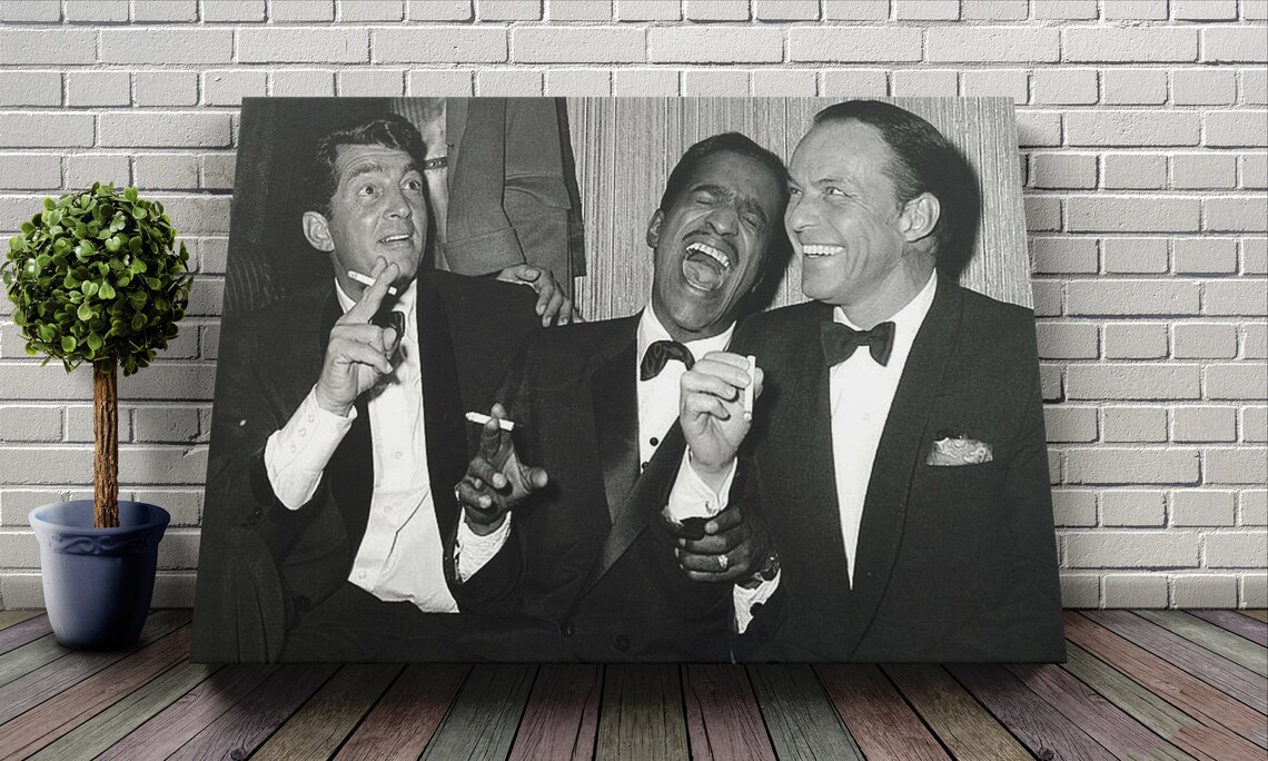 Rat Pack Poster Black and White Wall Art Canvas Canvas wall Etsy