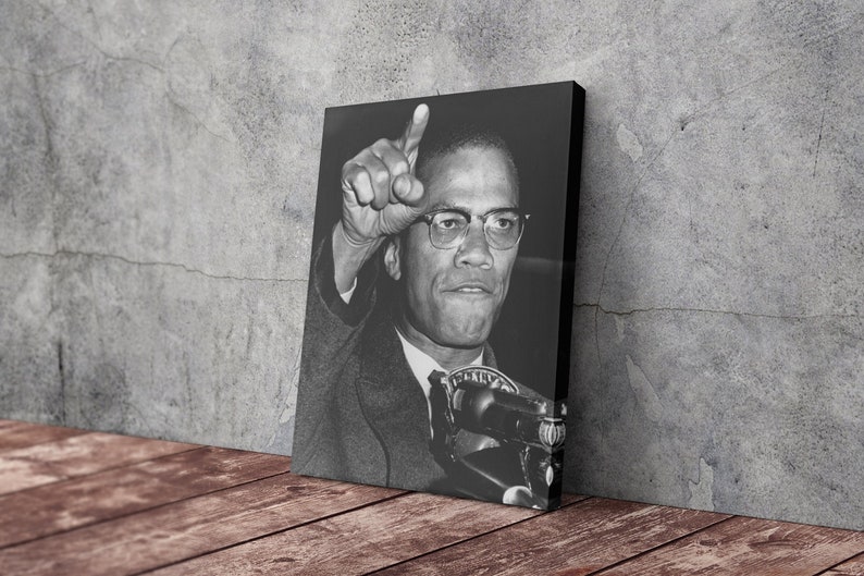 Malcolm X Poster Black and White Canvas Wall Art Home Decor Etsy