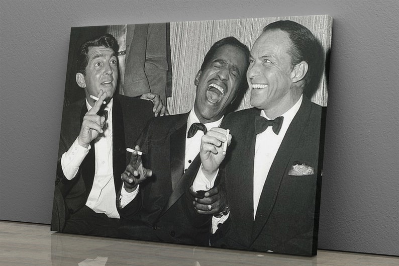 Rat Pack Poster Black and White Wall Art Canvas Canvas wall Etsy