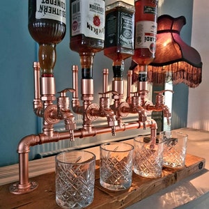 Handcrafted Industrial Drink / Liquor Dispenser, Free standing or wall mounted Optics for homes, bars and restaurants