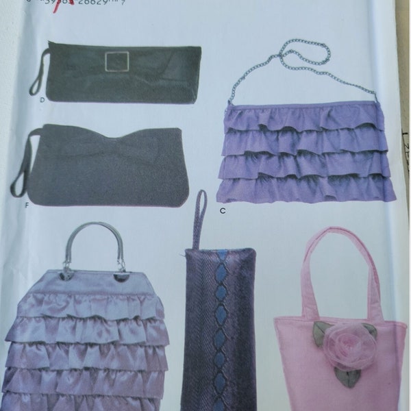UNCUT shoulder bag pattern,Simplicity 5560 Small bags Pattern,Small purse pattern,Evening bag patterns,Clutch purse pattern,