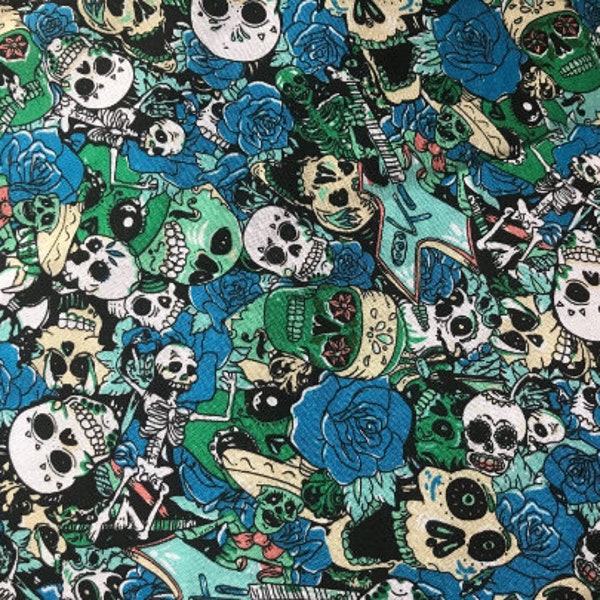 Horror movie fabric, Horror movie fabric by the yard, Skull fabric by the yard cotton,famous designer fabric, skull pattern fabric half yard