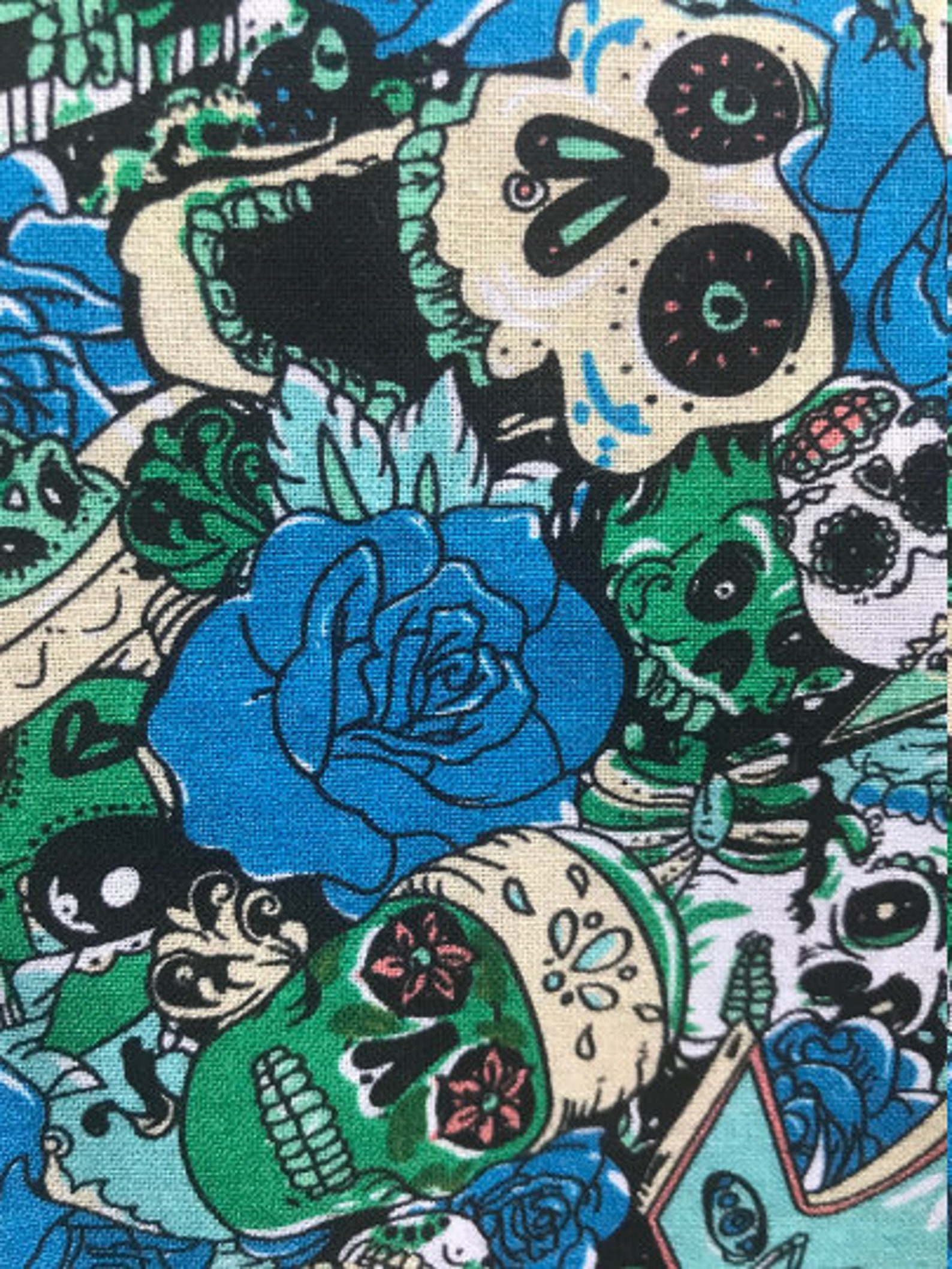 Horror movie fabric by the yard Skull fabric by the yard Etsy