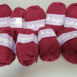 Lot of  9 wool angora blend yarn,angora and wool yarns,package of yarn angora,new zealand wool yarn,natural knitting yarn,80% wool knitting