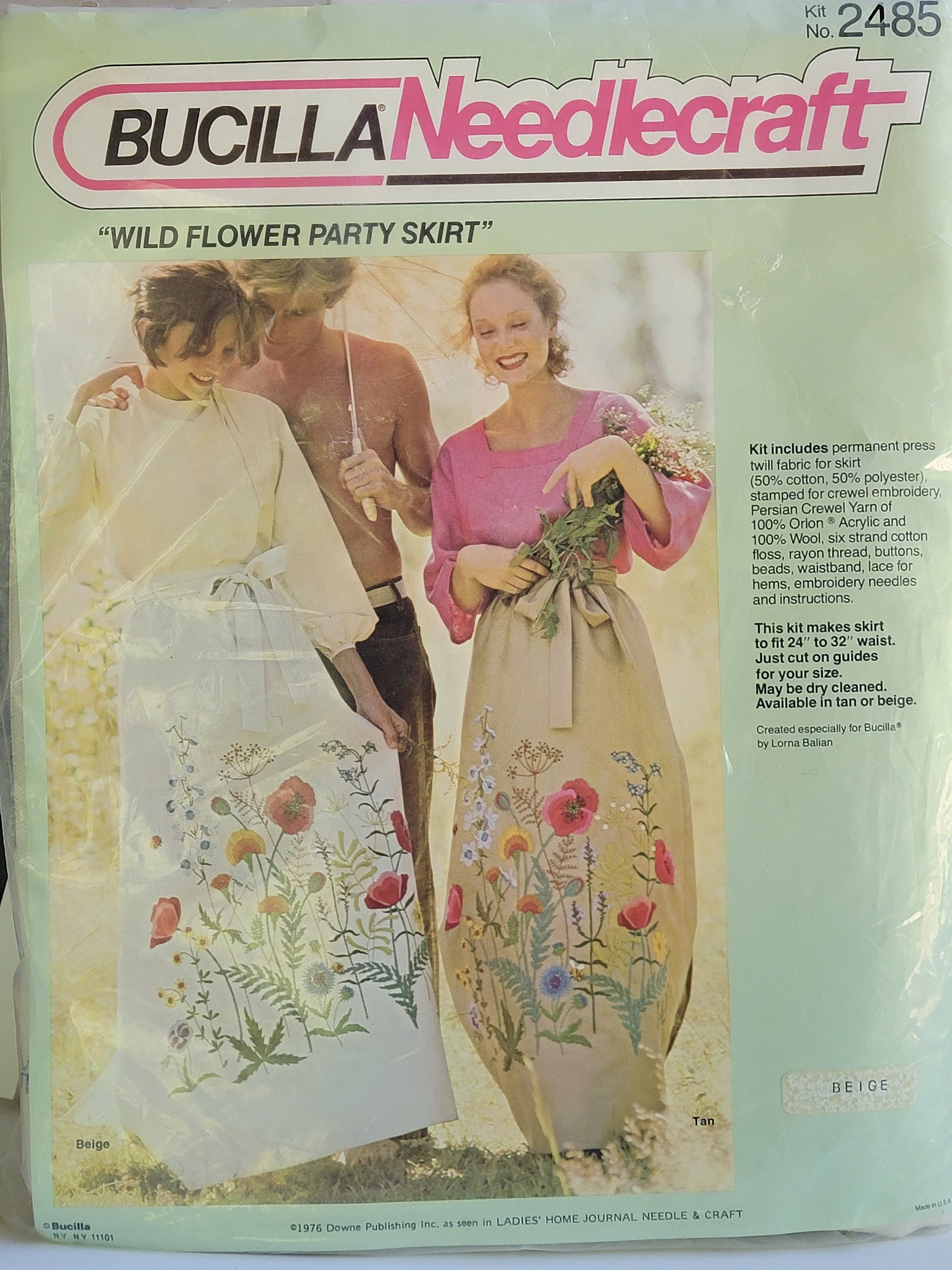 Needlecraft Wildflower Party Skirt Embroidery Kit,gifts for  stitchers,wildflower embroider, bucilla cross stitch, embroidery designs  trendy
