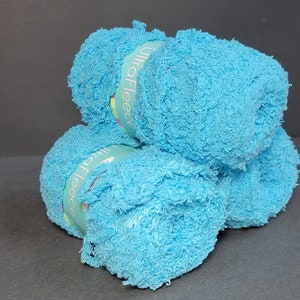 lot of 3 Turquoise fleece yarns,polyester yarn for crochet,Lot of Crochet and Knitting Yarns,Lot yarn in bulk  Yarn lots for sale