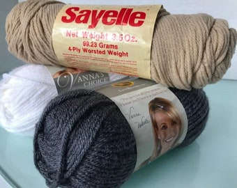 Pacchetto di filati acrilici, beige Sayelle, Lion Brand Vanna's Choice (3 gomitoli)