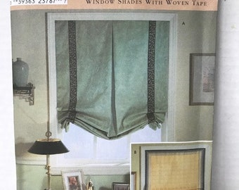 UNCUT Sewing pattern for curtains, Simplicity HOME 9117, Pattern for Window Shades, boho valances, 80s simplicit,curtain panels