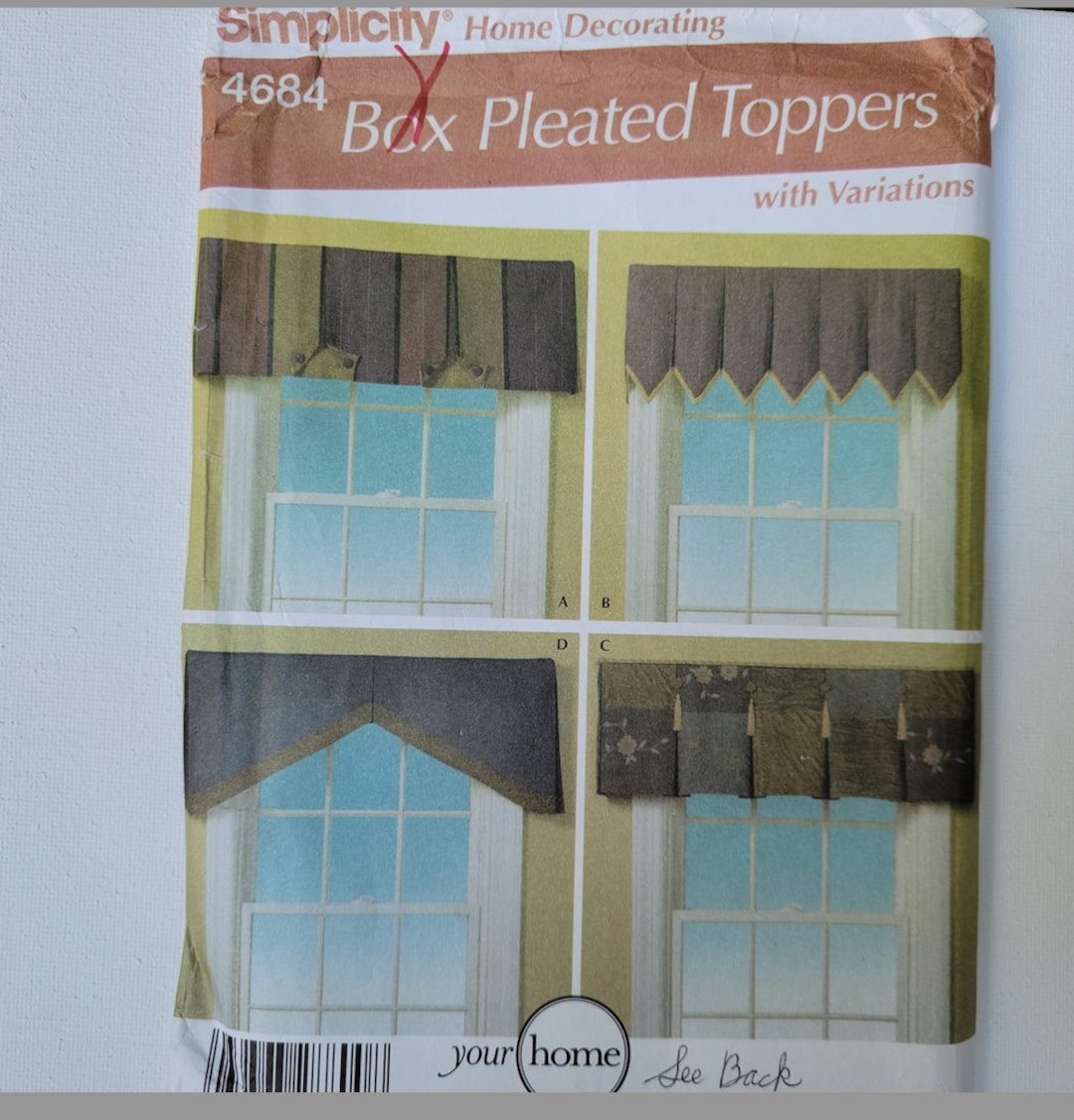 Simplicity 4684 Sewing Pattern for Box Pleated Toppers With Variations