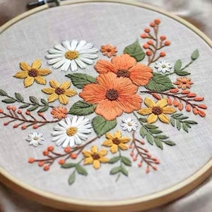 Modern Needlepoint Kits, DIY Embroidery Kits, Beginner Stamped Canvas Gift
