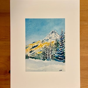 Pacific Northwest Aquarell Mount Hood Oregon Mountain Print