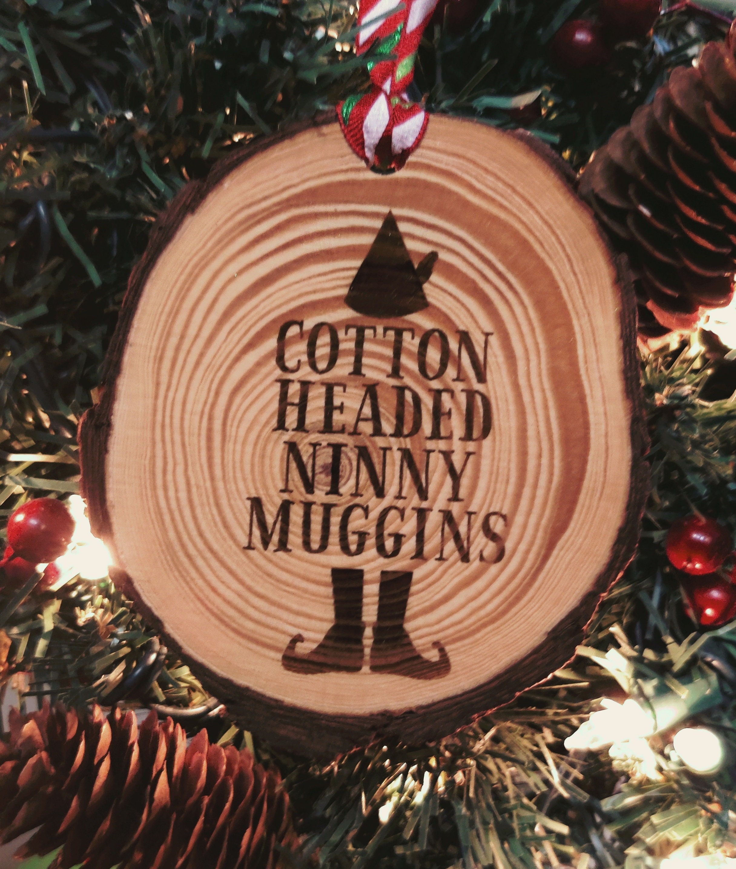 Custom Wooden Christmas Ornament Holiday Decor Funny Cotton Etsy