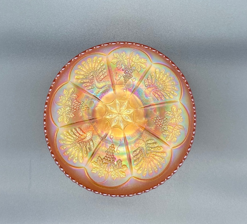 Marigold/orange Carnival Glass Candy Dish Etsy