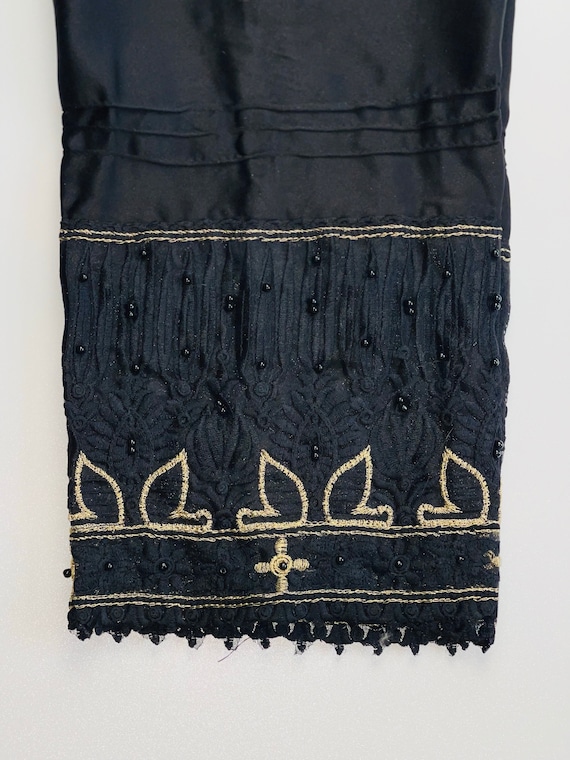 Black Silk Embroidered Shalwar