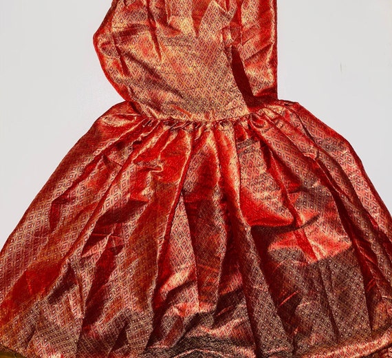 Red Brocade Jamawar Banarsi Gharara
