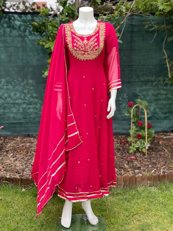 Agha Noor Pink Chiffon Long Dress
