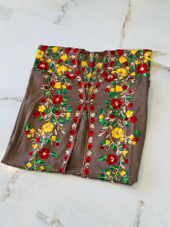 Brown Embroidered Puncho/Cape Overall