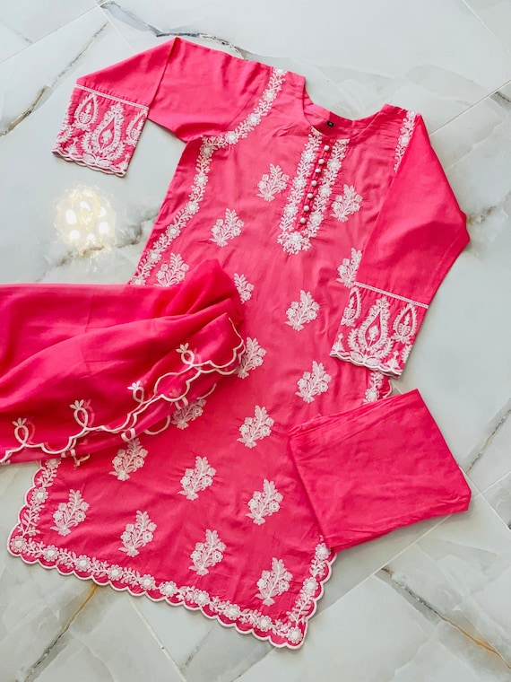 Agha Noor Coral Pink Ari Work Suit