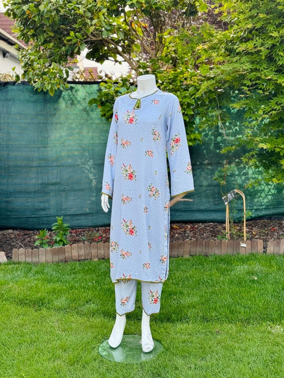Blue Floral Suit