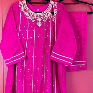 Agha Noor Hot Pink Khaddi Net Shirt & Dupatta