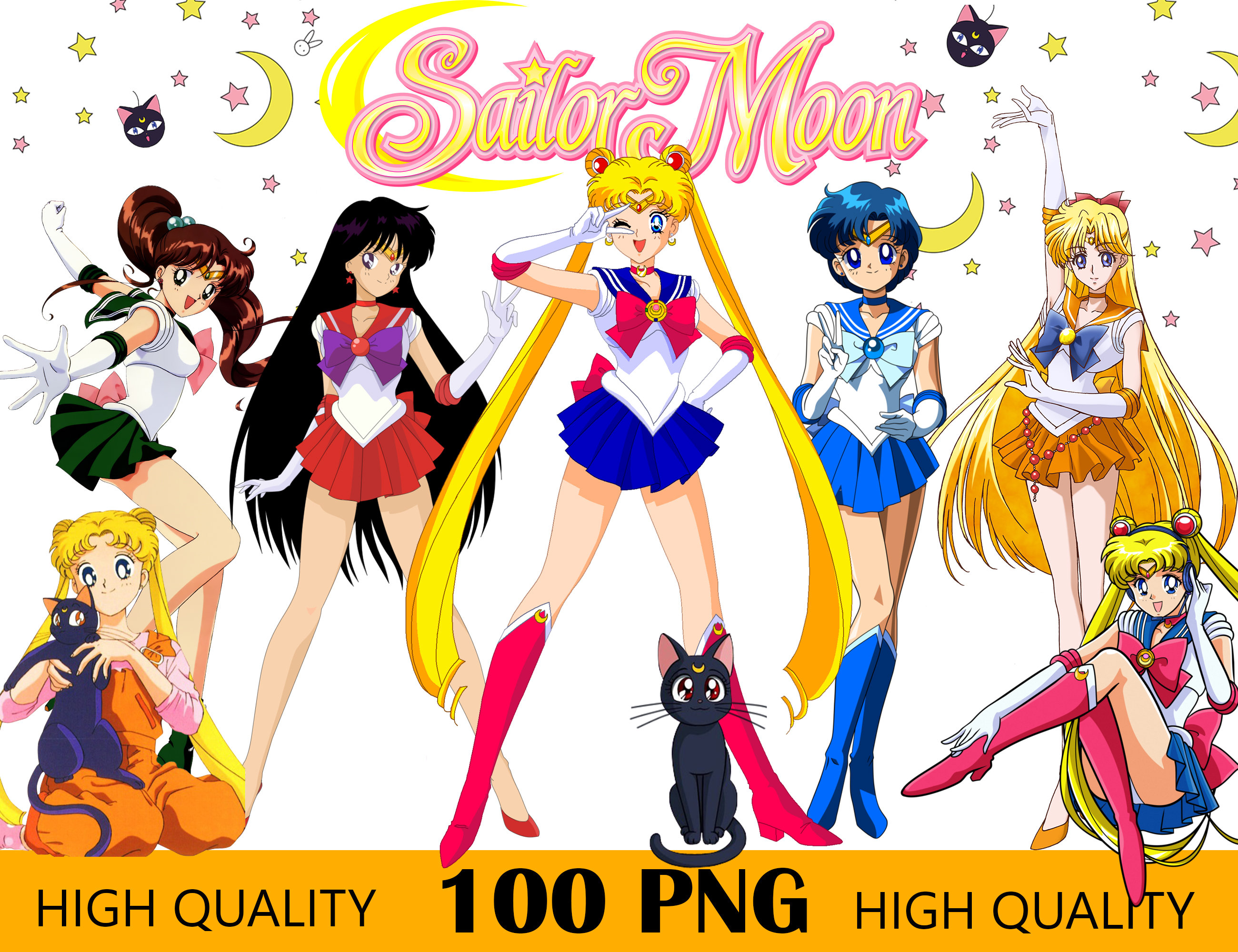 sailor moon stickers etsy
