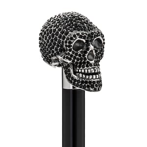 Luxury Swarovski Skull Umbrella (Black), Fashion Umbrella, Crystals Embellished Umbrella