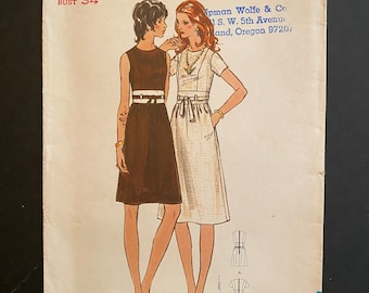 Butterick 6215 Vintage Dress Pattern, Size 12, Uncut