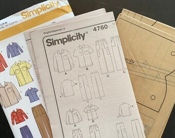 Simplicity Pattern 4760 Boys S-L Mens S-XL Pants Shirts UNCUT Simplicity Pattern 4760 Boys S-L Mens S-XL Pants Shirts UNCUT