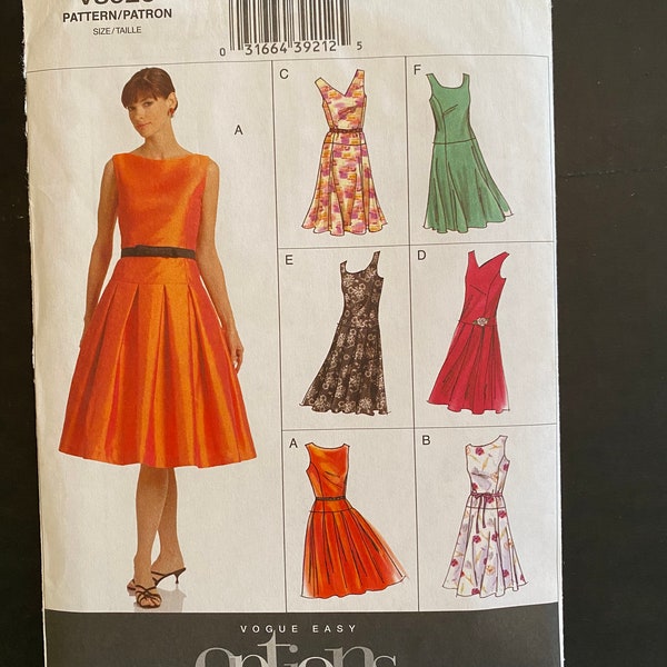 Vogue 8020 Size 18-20-22 Uncut and in brand new condition Classic dress pattern with six different variations