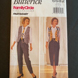 Butterick 6682 Schnittmuster: Weste, Hose & Rock (Größe 12-16)
