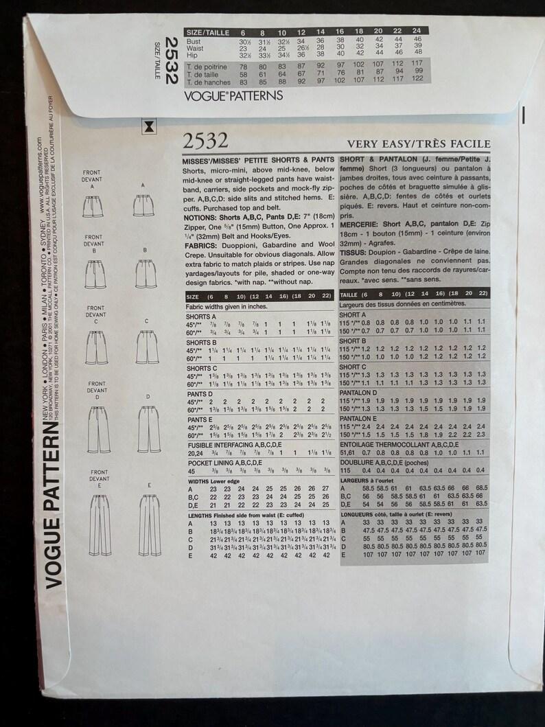 Vogue 2532 Vogue Basic Design Uncut and in Brand New Condition Size 18 ...