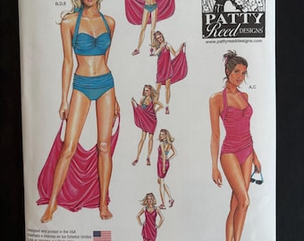 Patrón de traje de baño Simplicity 1374, pareo, tallas 6-14 (sin cortar)