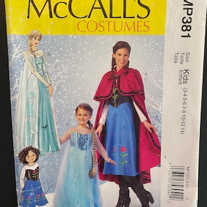McCall&#39;s 7000 or MP381 partially cut and complete size 3-4-5-6-7-8-10-12-14 beautiful Frozen costume