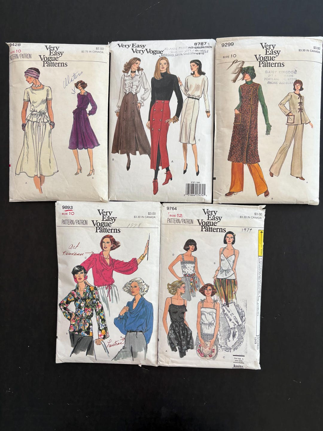 Tva Patterns Vintage Vogue Sewing Patterns Lot: Sizes 10 and 12, Cut and Complete - Etsy