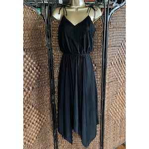 Size S//Vintage 70s Black Fringe Sundress