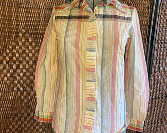 Size M//Vintage 70s Plaid Button Up