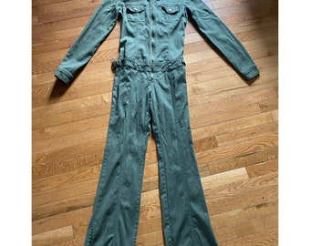 Size S//Vintage Y2K Low Rise Military Green Utility Jumpsuit