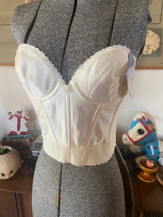 Vintage New with Tags Deadstock Cream Bustier Cor… - image 1