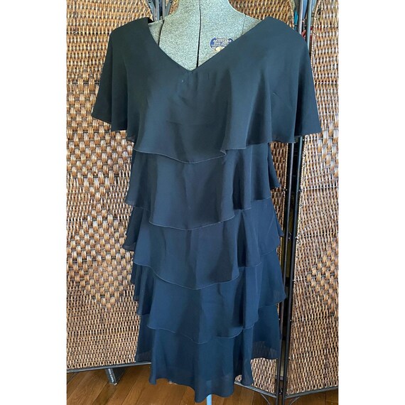 navy blue dress for baby girl Vintage 90s black jersey bodycon long maxi party main image 0